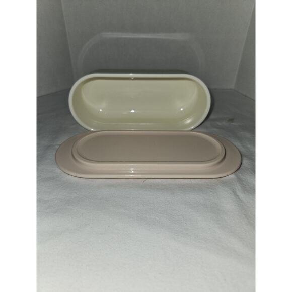 Vintage Tupperware Butter Dish Rose Pink White 2320-A & 2320A-3 T2 - Picture 3 of 6